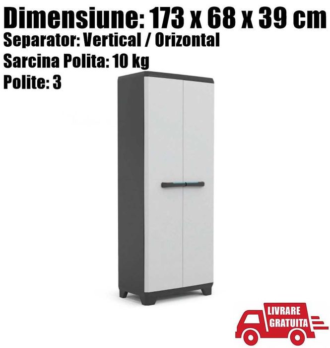 Dulap Vestiar Cabinet Depozitare  Plastic 173 V L + LIVRARE GRATUITA