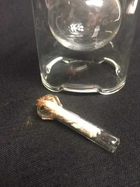 Цилиндрична маслена лампа, ръчно изработено стъкло.