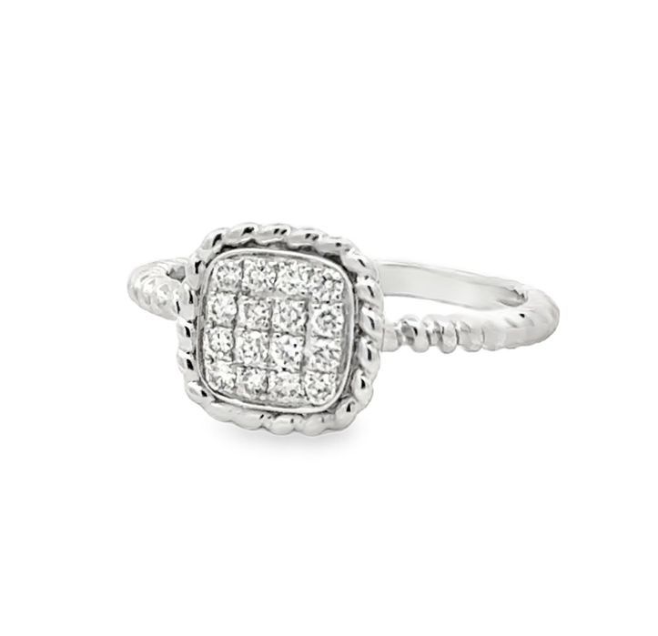 Inel din aur alb 18K cu diamante naturale – elegant și rafinat