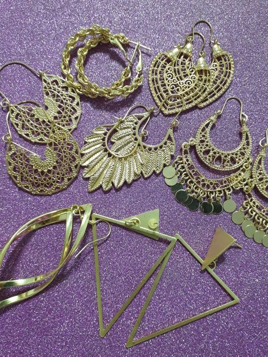 Cercei suflati cu aur