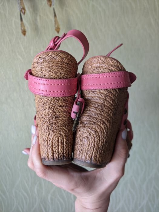 Туфли ведж розовые