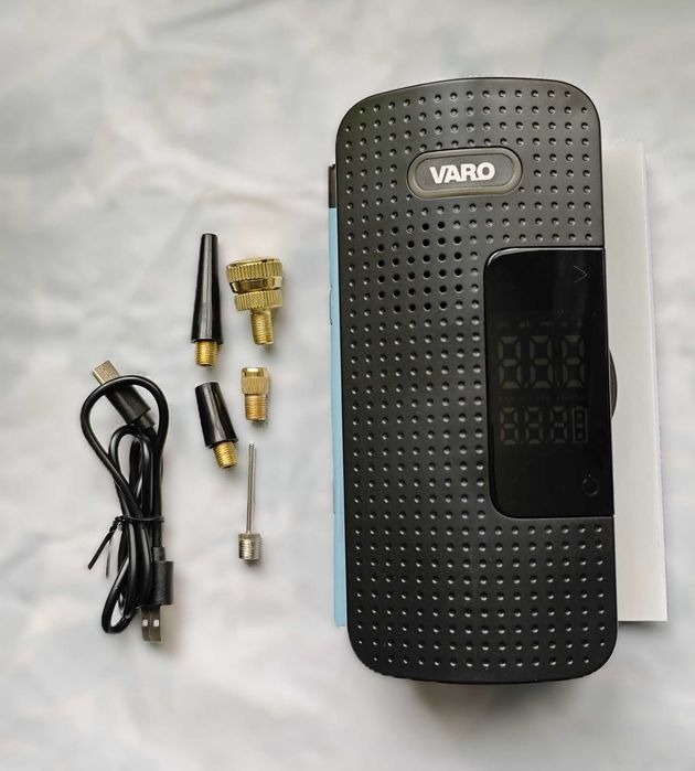 VARO – Безжична въздушна помпа 8V, 150 PSI, фенер, приставки