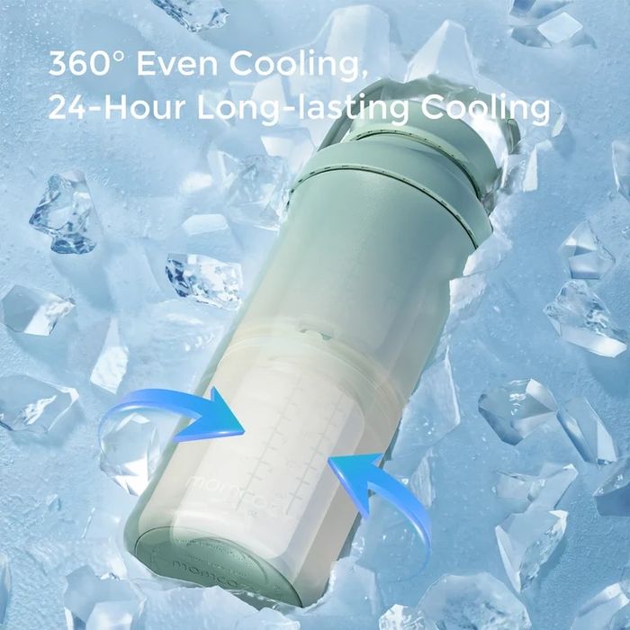 Преносим охладител за кърма Momcozy - 325 ml, зелен