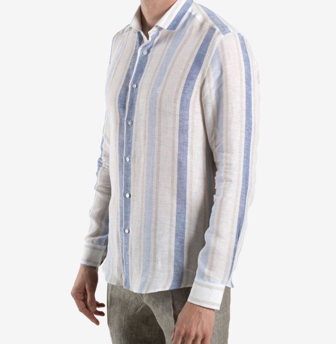 Риза Carducci - ленена, слим