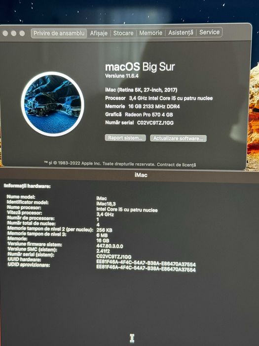 Apple iMac Retina 5K 27 Late 2017 / 16GB RAM / Radeon Pro 570