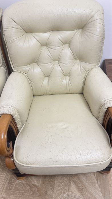 Диван и кресла кожанный бу