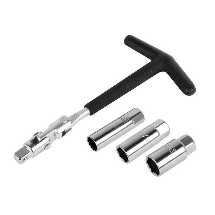 Ключ за свещи с гумирана дръжка с вложки, 14 мм, 16 мм, 21 мм