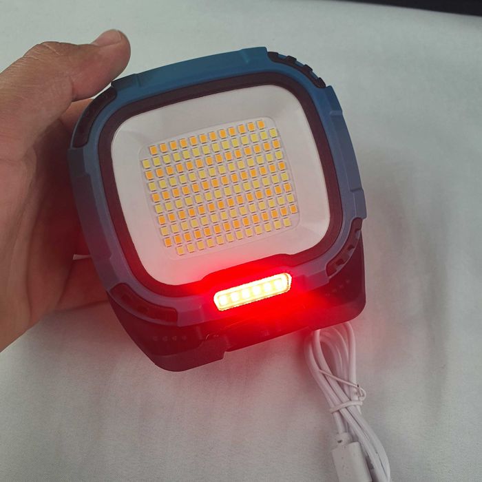 Lanternă LED Magnetică-Reîncărcabilă cu Suport și Power Bank + Cablu