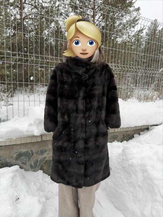 Шуба норковая длинная сл спущенным плечом