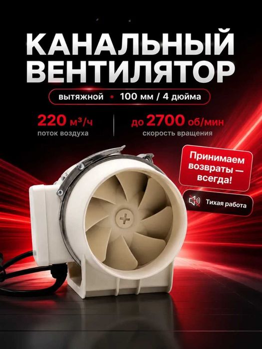 Канальный вентилятор HF 75, 100, 125, 150, 160, 200, 250, 315 и 350 мм