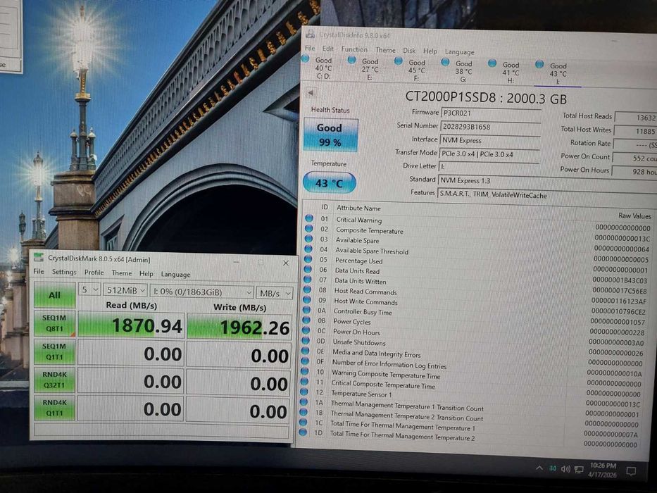 2TB M.2 NVMe PCIe Gen3 - Kingston NV1, Crucial P1