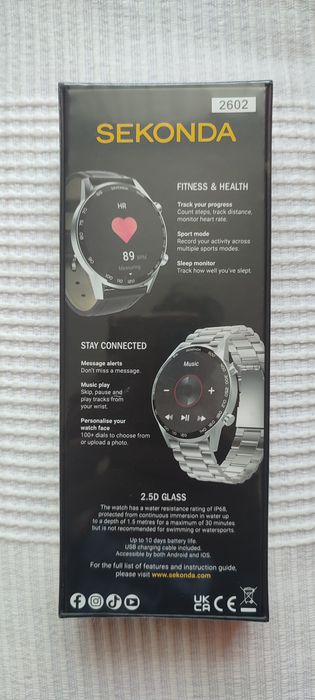 Oferta SIGILAT  Ceas Smartwatch SEKONDA Active Pro si Active Plus Smartwatch  curea neagra sau metalica rezistent la apa gps conectare telefon