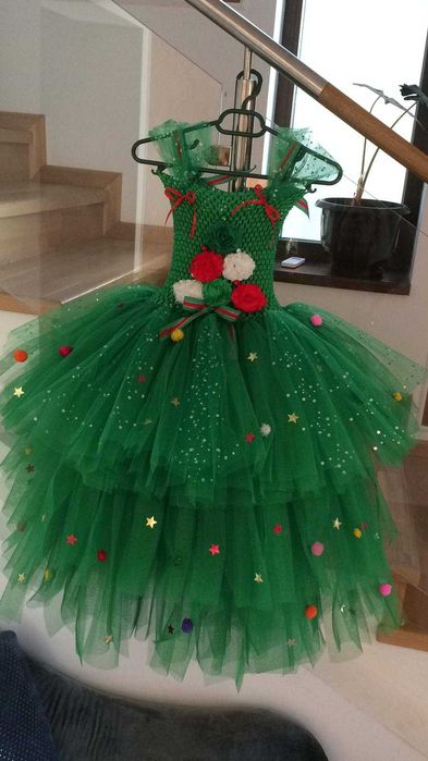 Rochita TUTU Brad Bradut verde serbare iarna Craciun