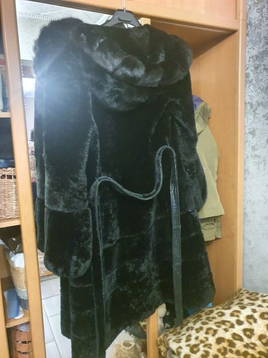 Шуба мутон с норкой