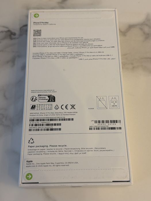 iPhone 17 Pro Max Deep Blue 2TB
