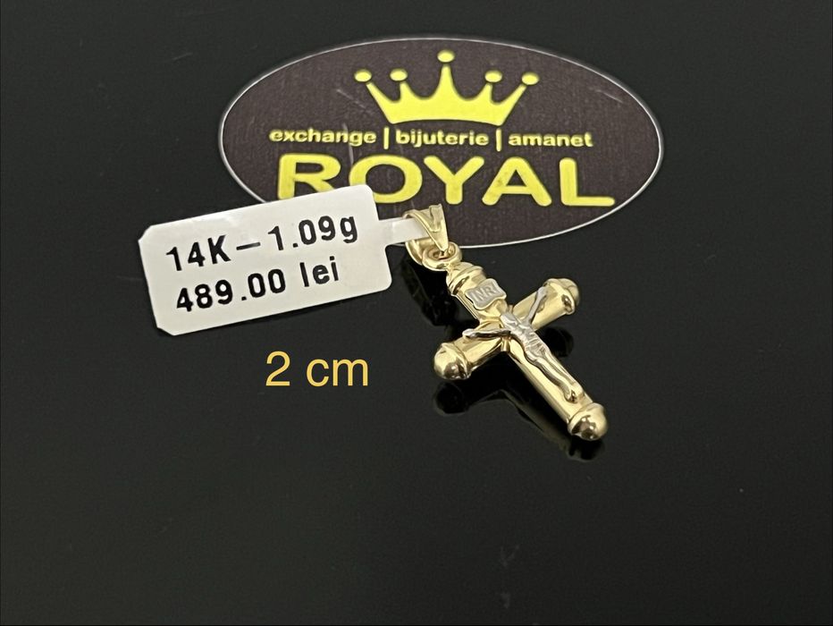 Bijuteria Royal CB : Pandant cruce aur 14k  1,09 gr