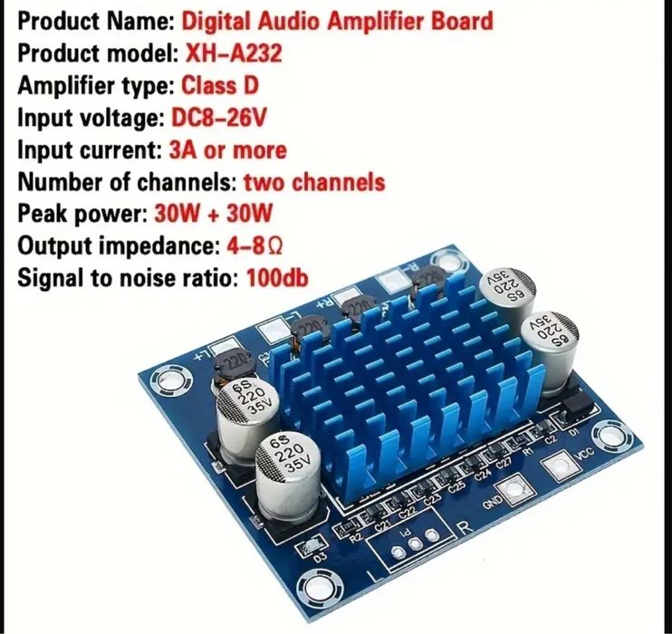 Amplificator Stereo dual-canal 2x30W
