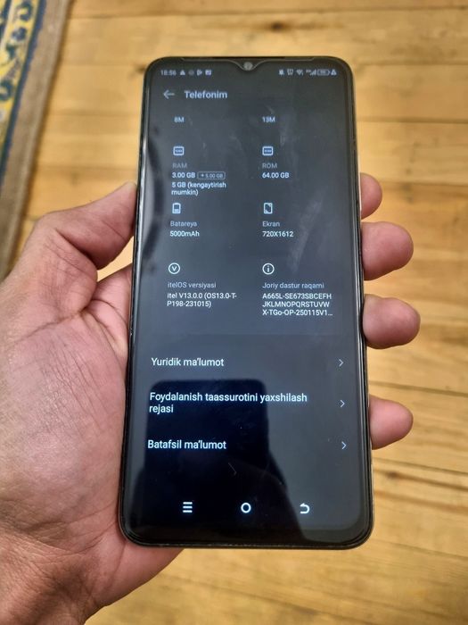 itel A70 telefoni sotiladi