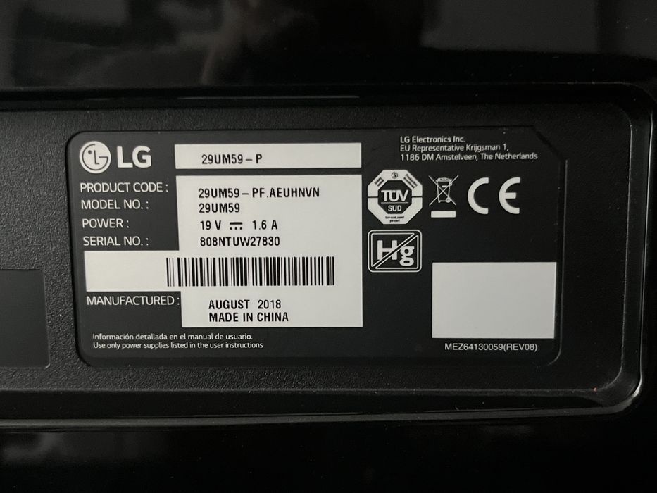 Monitor LG Ultrawide 29”