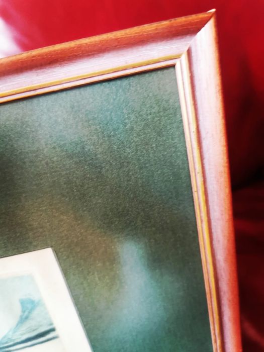 Картина френско изкуство офорт градски пейзаж Париж подпис Марсел Баро