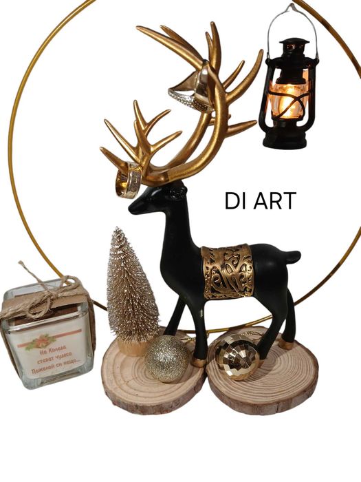 Коледни украси подаръци свещници