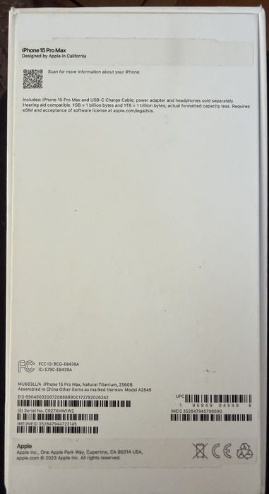 Iphone 15 Pro Max Natural Titanium 256GB