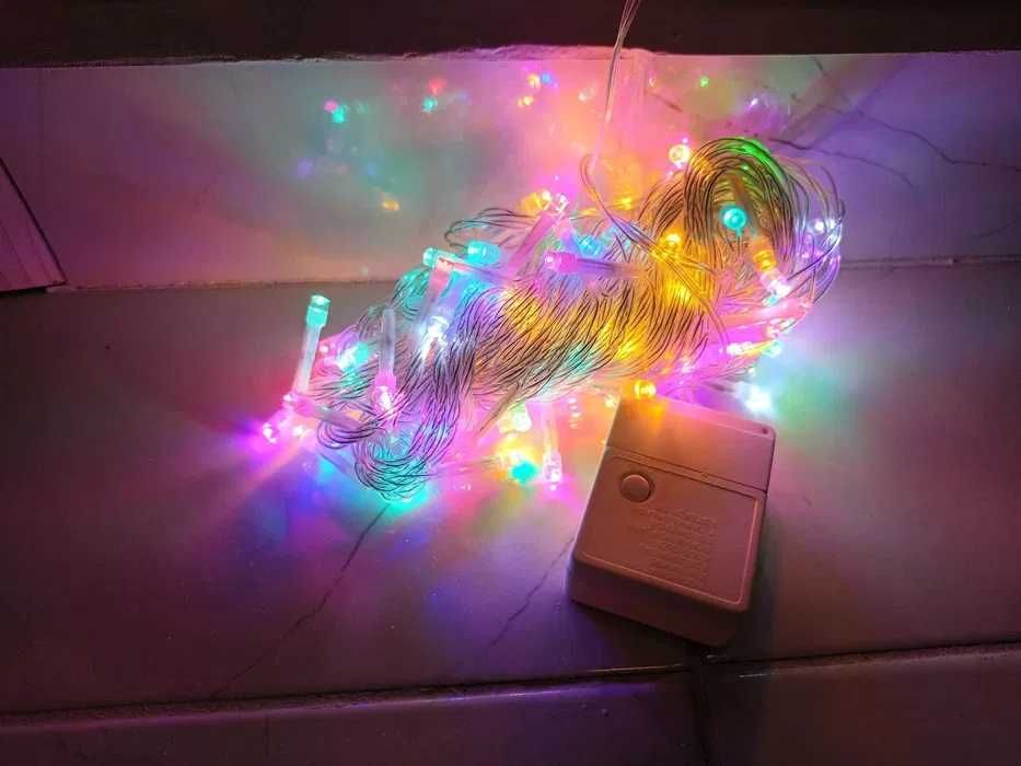 LED коледни лампички 220V, коледни светлини 10м, 20м, 100бр, 200бр