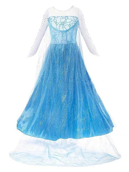 рокля на Елза от Фроузън с два подаръка светещ ластик и корона