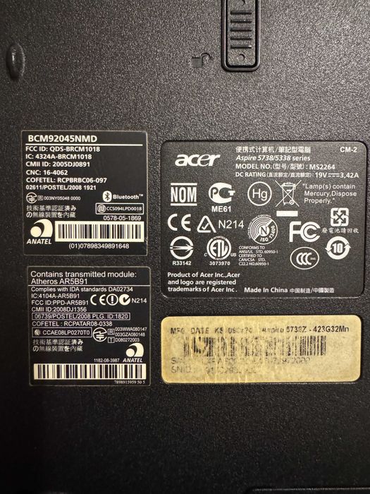 Laptop Acer Extensa 5635 si Acer Aspire 5738/5338