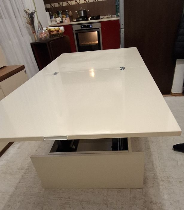 Masa cafea pliabila 150/75/70 cm, crem deschis