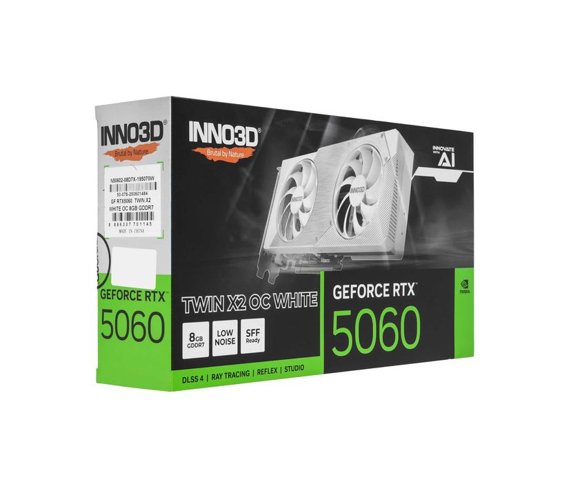 - Видеокарта Inno3D GeForce RTX 5060 Twin X2 OC White 8GB
