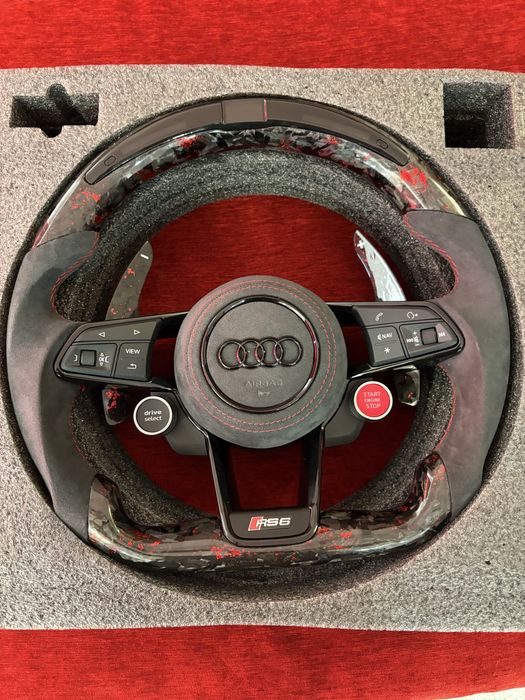 Volan audi a6 s6 rs6 custom red carbon display