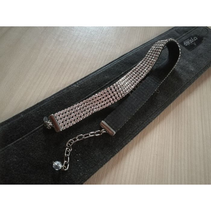 Колие/чокър с 5 реда кристали Swarovski