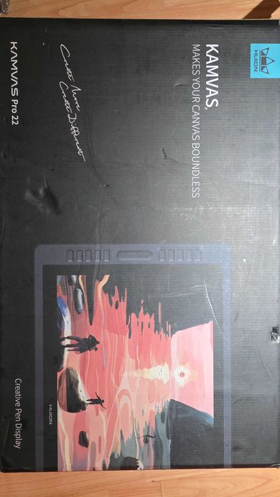 Tableta grafica Huion KAMVAS Pro 22, Stilou fara baterie, 21.5", Negru