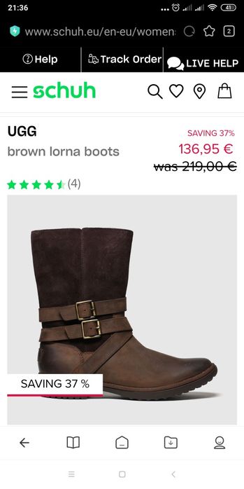 Ugg 34-35 теплые сапоги