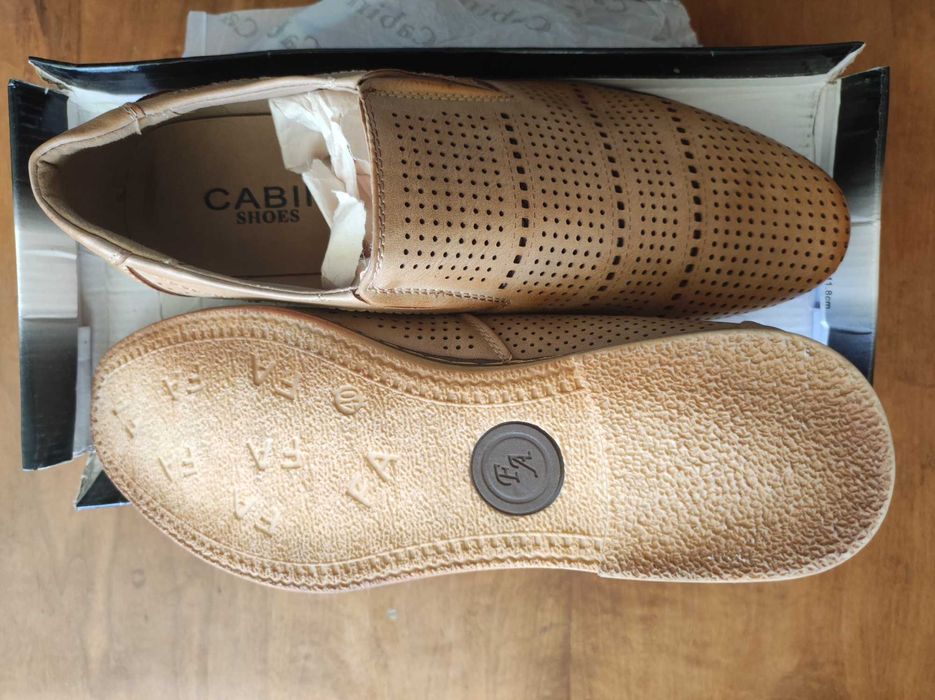 2 Pantofi usori de vara perforati Cabin bej / camel mar. 40 din piele eco, confortabili, noi