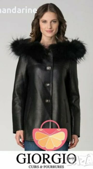 ПРОМО GIORGIO PARIS cuirs et fourrures, Черно кожено дамско яке нов