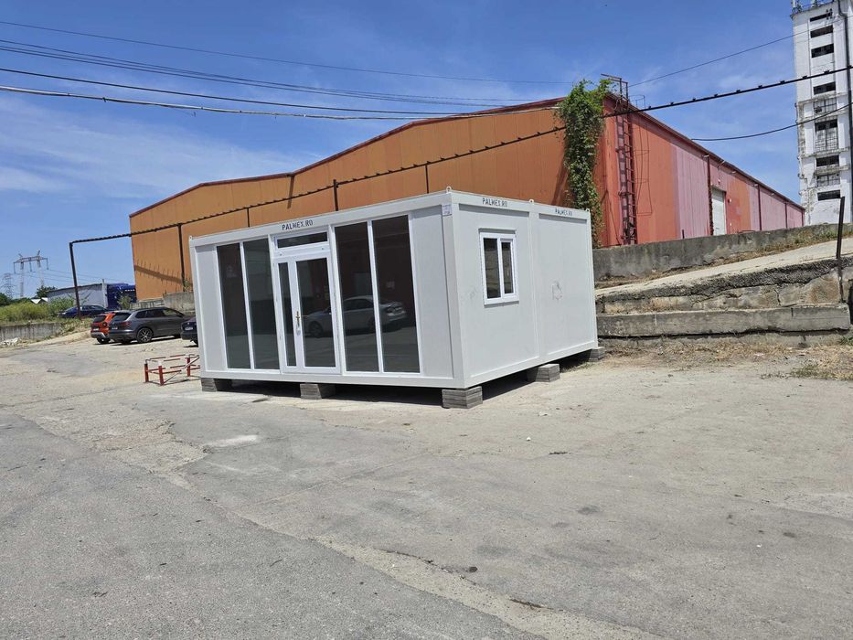 Container modular 6000x4800x2700 cu vitrina, ideal birou / magazin