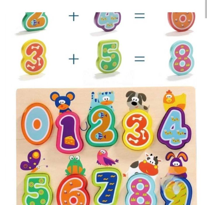 Puzzle din lemn cu cifre