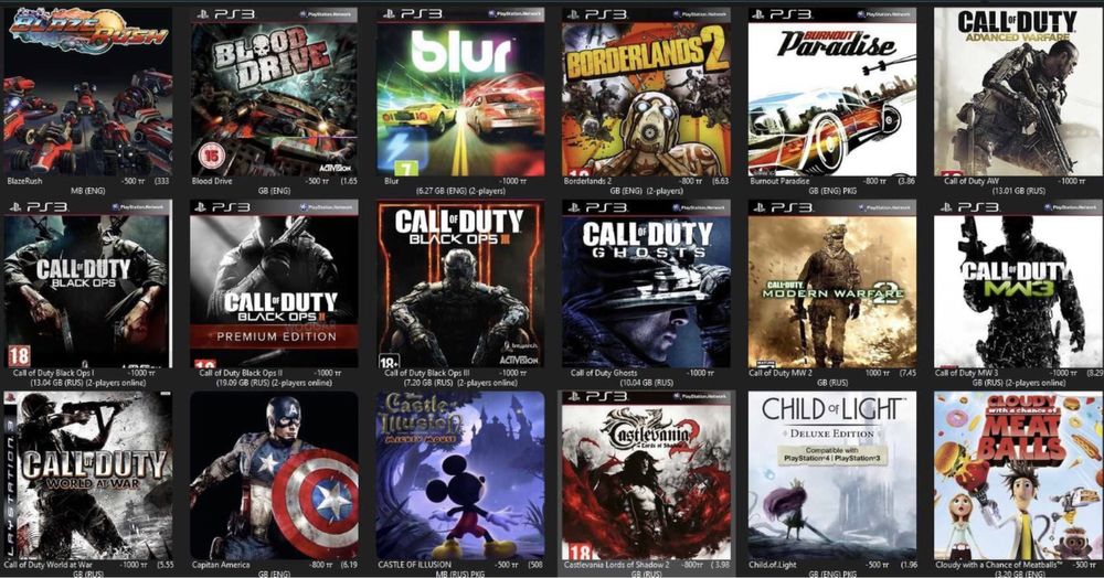 Установка игр на Sony Playstation 3 PS4