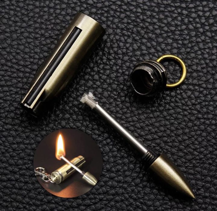 Вечен кибрит бензинова запалка ключодържател куршум оцеляване