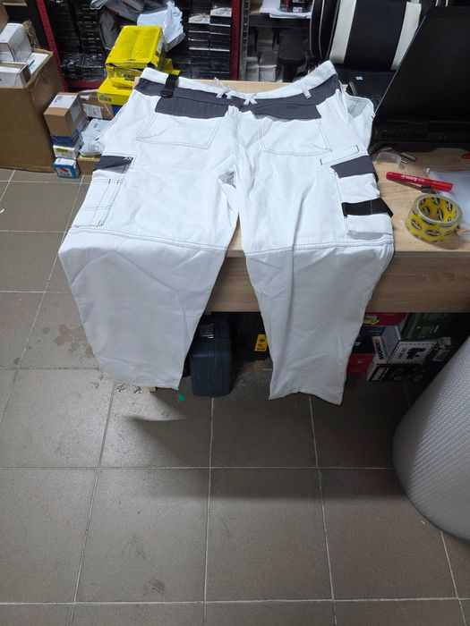Pantaloni de lucru din panza teXXor 4314-58 „Panama”, alb/gri, marimea 58