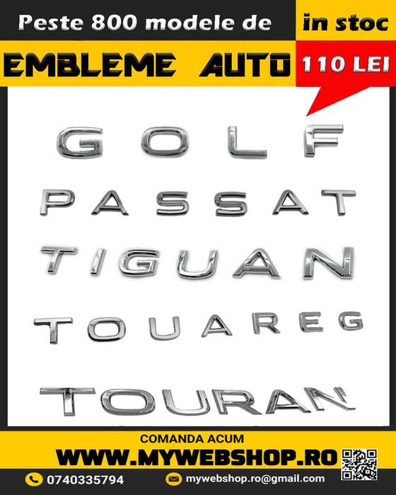 Emblema Golf,Passat,Tiguan,Touareg pentru Volkswagen,model dupa 2020