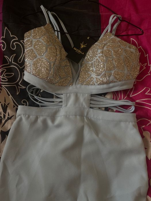 Официална рокля в светло син цвят