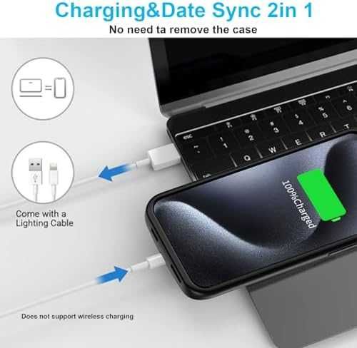 8500mAh Кейс Батерия телефон iPhone 15 Pro Max/Plus Айфон Power Bank