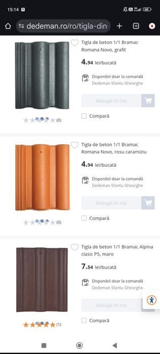 Țiglă beton romana cărămiziu