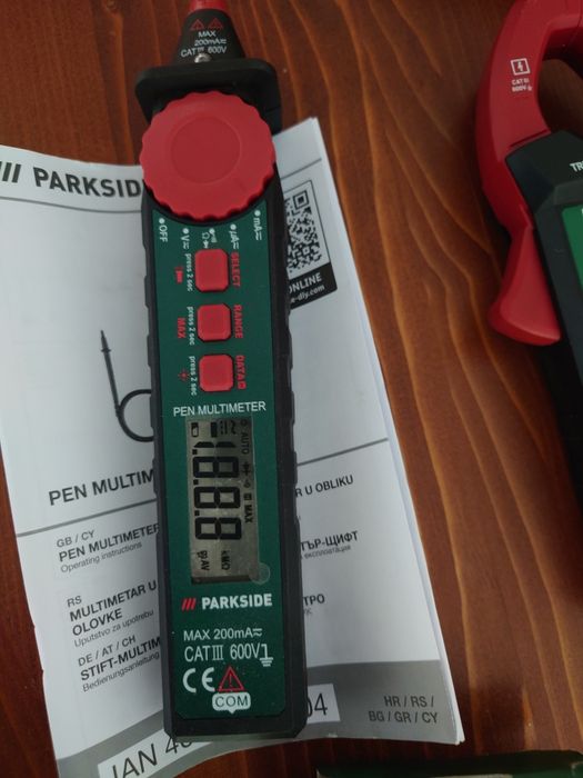 Мултимер  (мултицет) писалка и амперклещи Parkside