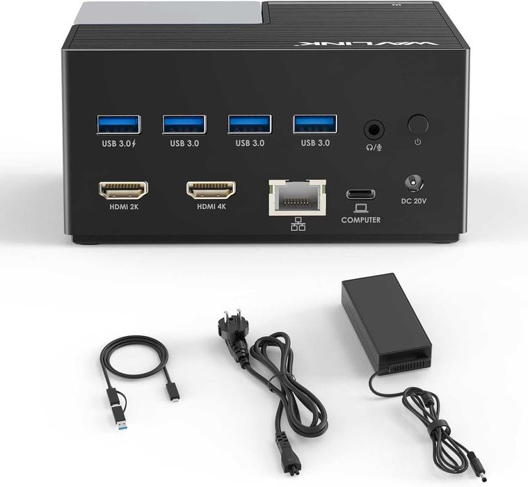 Докинг станция WAVLINK USB-C с два монитора и 2 HDMI порта