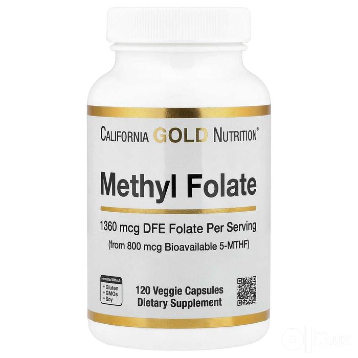 California Gold Nutrition, Метилфолат, 120 капсул