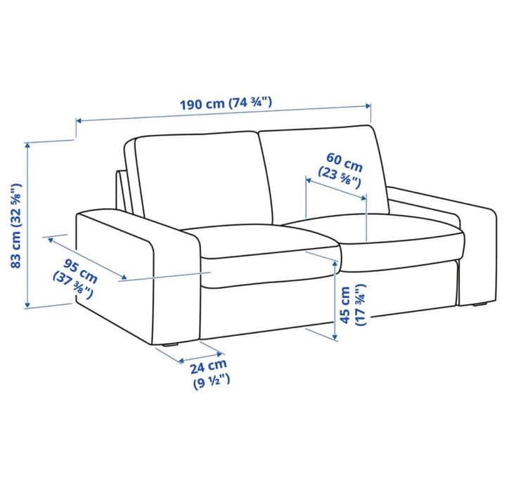 Canapea 2 locuri Ikea KIVIK / 11 luni folosita